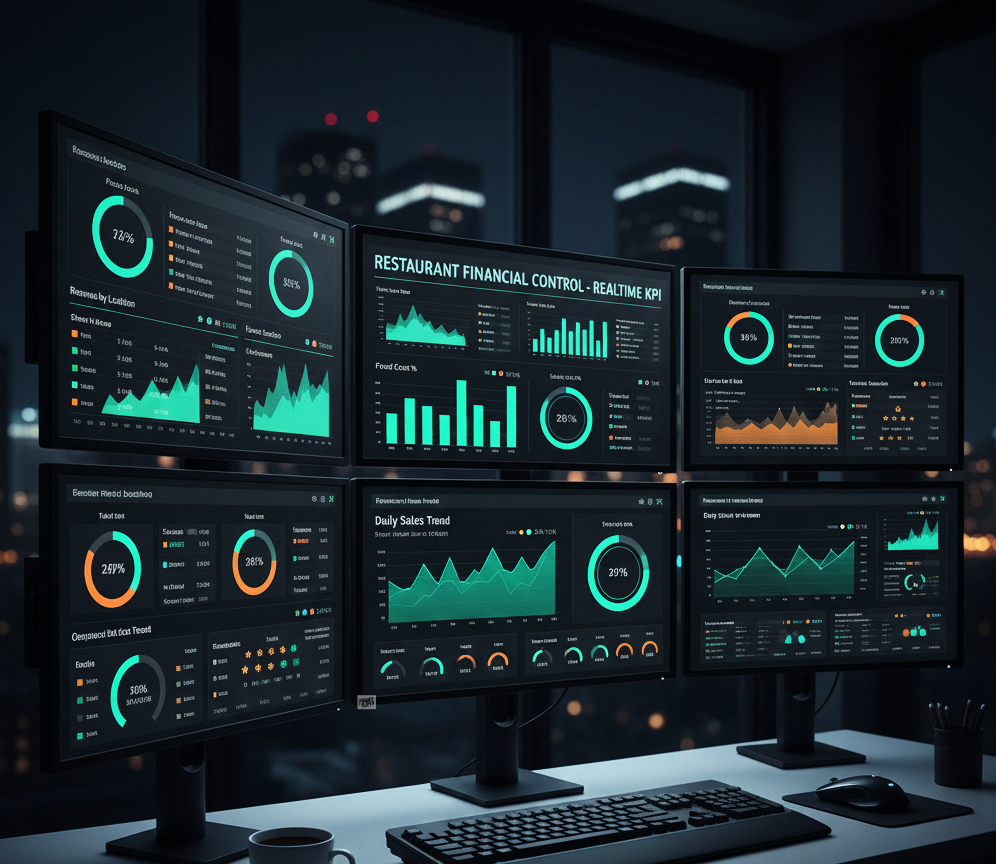 Team planning next steps for management reporting setup for service IT companies